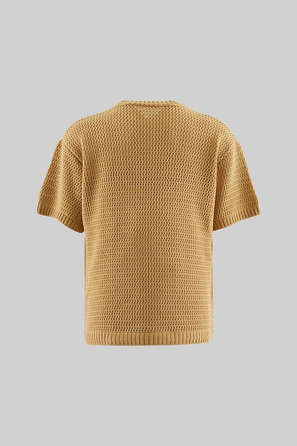 Mchnst Knıt Badget Detaıled Tee Soft Beıge - 3