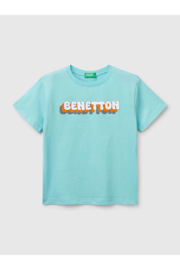 Turquoise Colored Boy's Printed Tshirt 1-6 Years