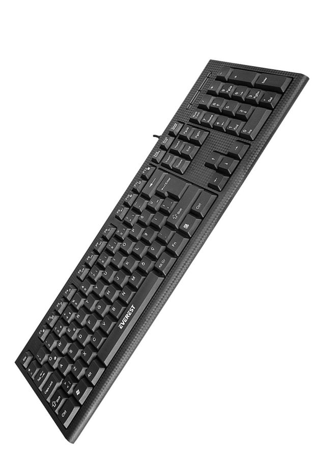 Siyah USB Q Standart Klavye Slim Sessiz Yumuşak Tuş Klavye USB Tak Çalıştır - 6