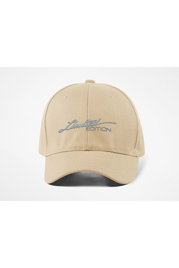Limited Edition Embroidered Hat – Cream 100% Cotton Gabardine Unisex Model