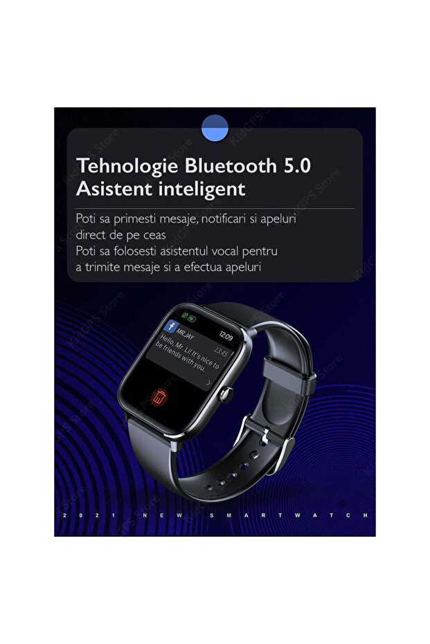 Ceas inteligent TechONE KM04, roz - 5