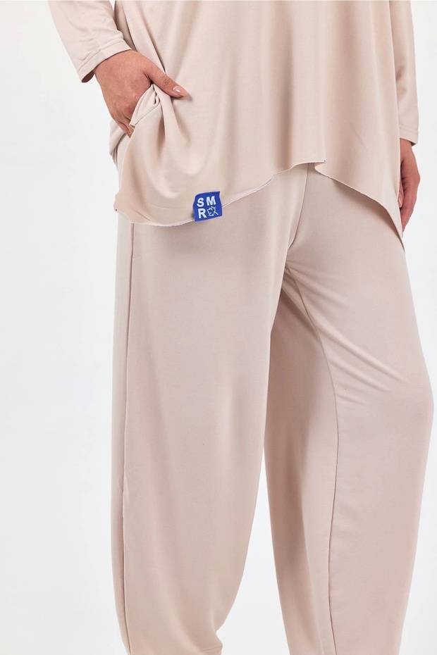 Retro Şalvar Takım-Bej - 5