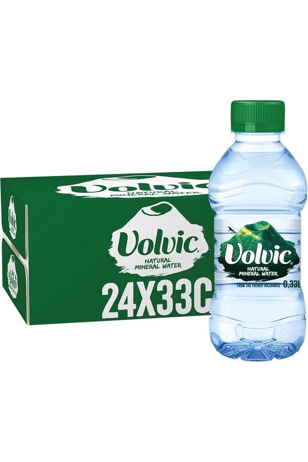 Natural Water, Mineral Drinking Water, Sustainably Sourced & Volvican Spirited Water Bottle, Case of 24 x 330ml Bottles