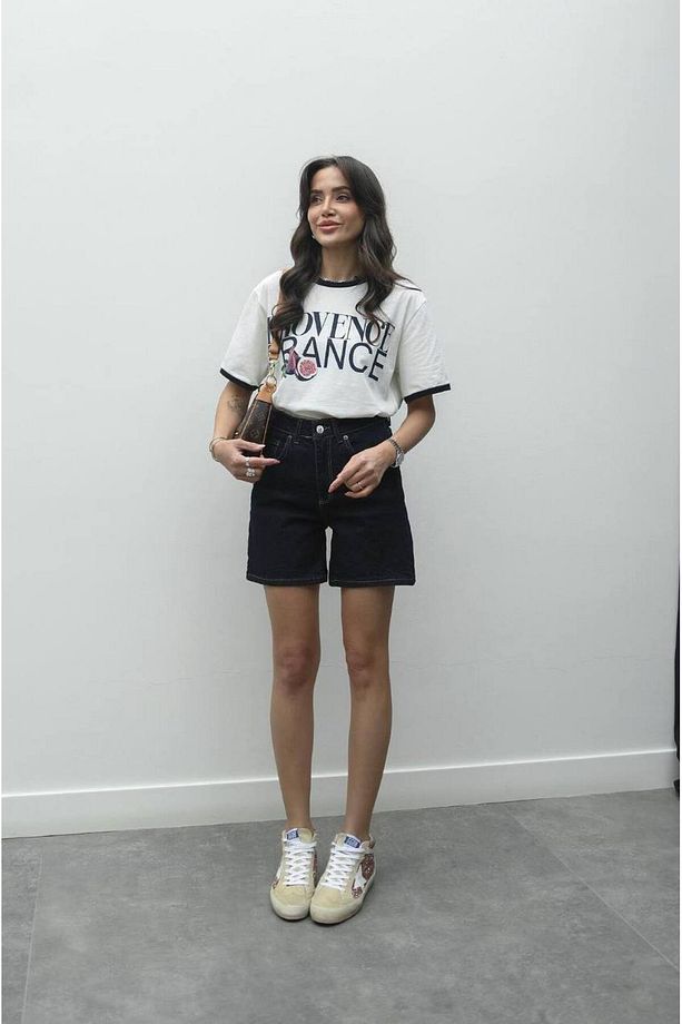 Lacivert Normal Bel Duble Paça Denim Şort - 4
