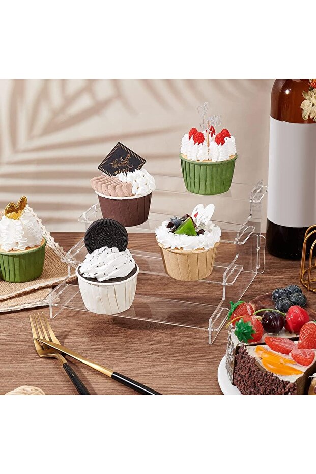 4-Tier Acrylic Riser for Action Figure Transparent Acrylic Organizer Rectangle Display Risers