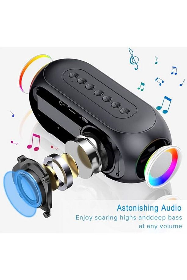 Multifonksiyonel Bluetooth Dijital Masa Saati Hoparlör+RGB+FM-Radio+Alarm Masa Saati - 5