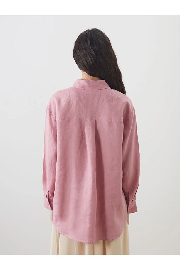 LCW Modest Keten Kadın Gömlek Tunik - 5