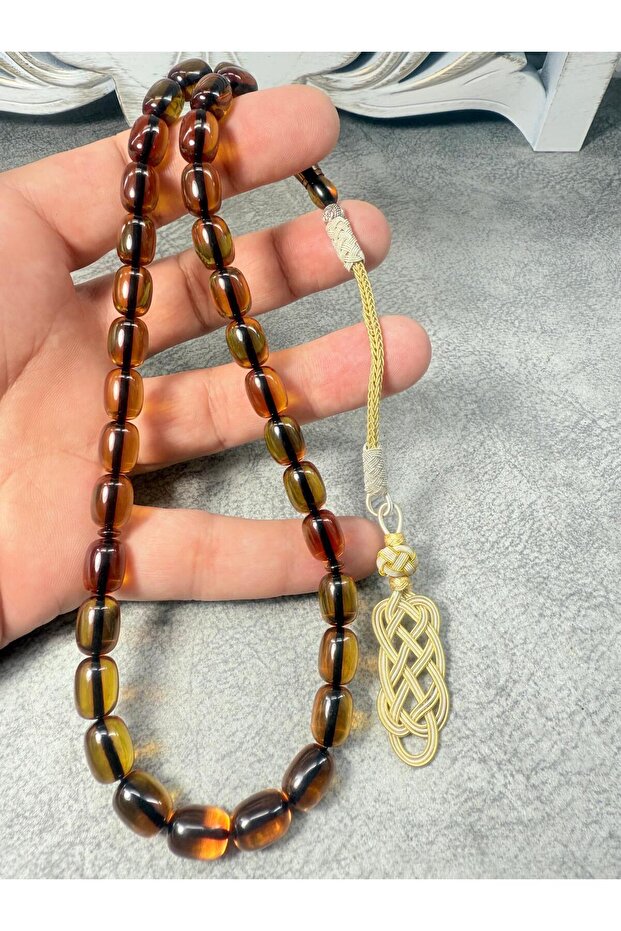 Copper Kazaz Tasseled Fire Amber Rosary