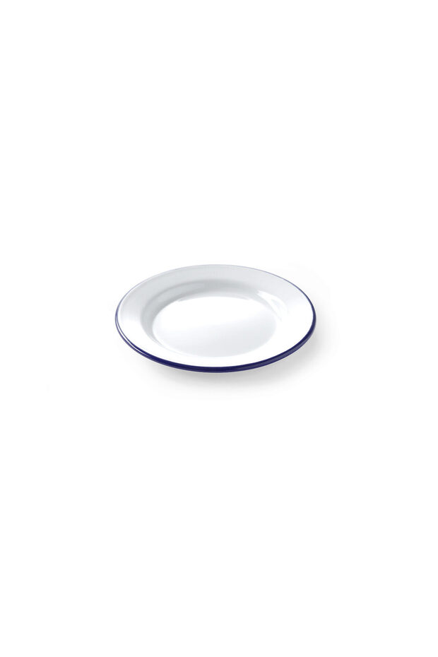 White enameled flat plate - diameter 20 cm - Hendi