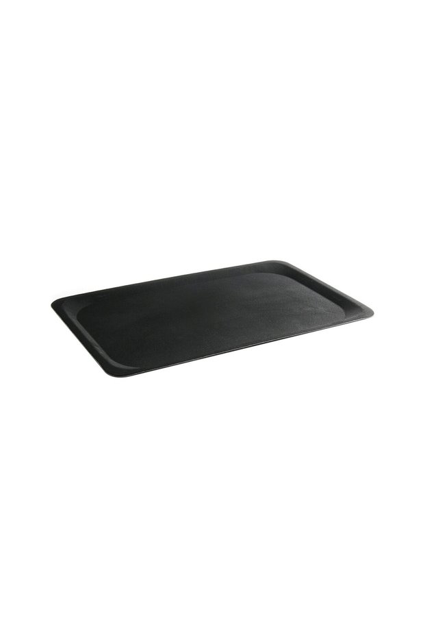 Rectangular serving tray, Hendi, black polypropylene with non-slip rubber surface, 2