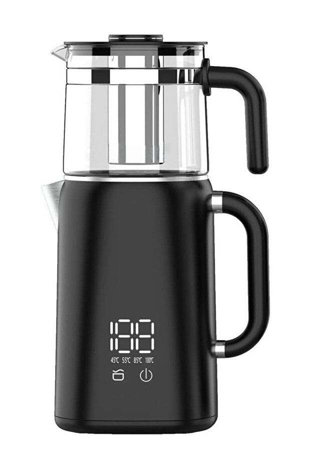 Electric Tea Maker 1.7L Kettle + 1.2L Teapot – 1800W Fast Boil, Keep Warm, for Tea, Coffee & More