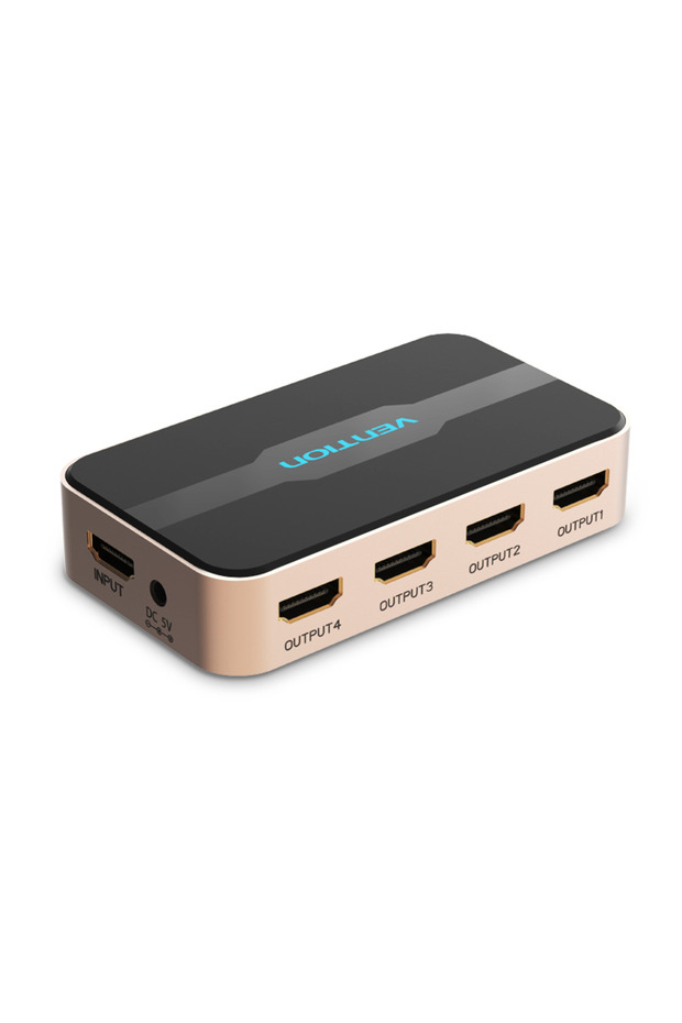 1 In 4 Out HDMI Splitter Black