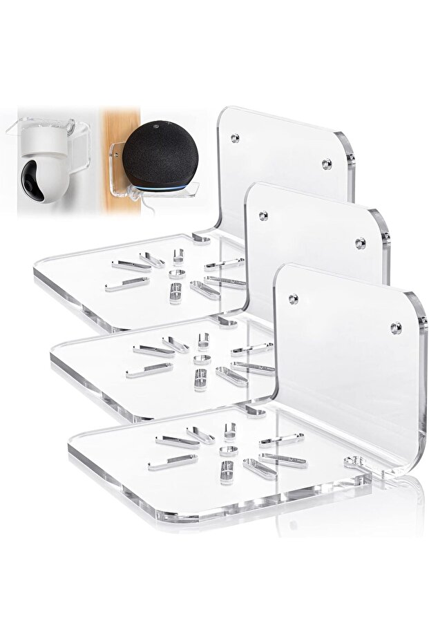 SIPRDE Acrylic Small Wall Shelf Set of 3 for Security Cameras, Speakers, Baby Monitors & More