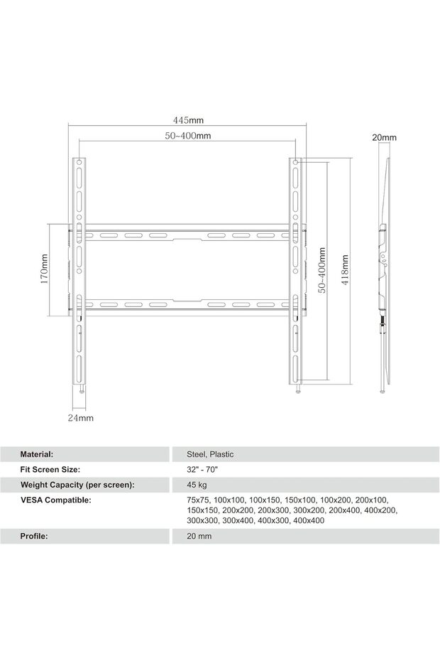حامل تلفزيون جداري - 6
