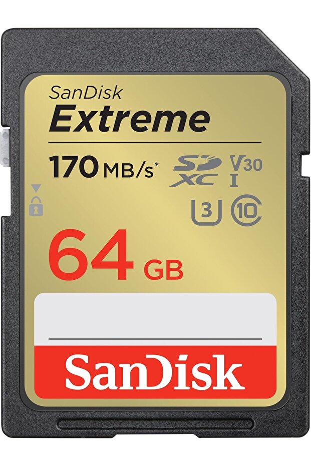 SanDisk 64GB Extreme SDXC UHS-I Card – C10, U3, V30, 4K UHD, 150MB/s, Durable SD Card – SDSDXV2