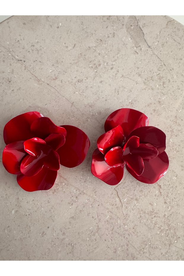 Helen Jewerly Red Brand Model Viral Pinterest Flower Earrings