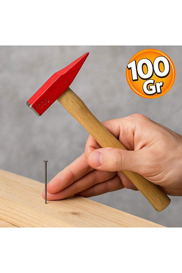 Ahşap Saplı Çekiç 100 Gram - 2
