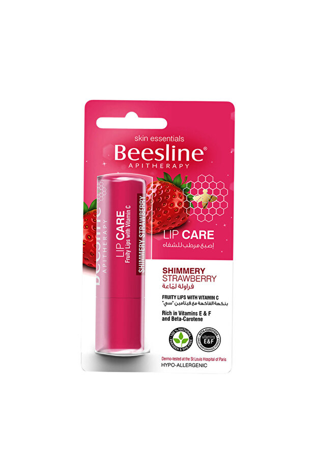 Apitherapy Lip Care Shimmery Strawberry – 4g | Moisturizing Lip Balm