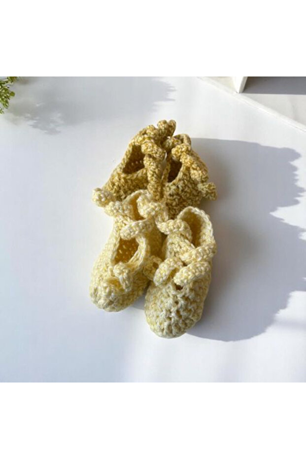 Baby Hand Knitted Boxed Booties Set 2 Pairs / 0-6 Months