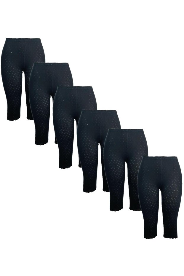 100% Cotton Perforated Bermuda Shorts - Women's 6-Pack