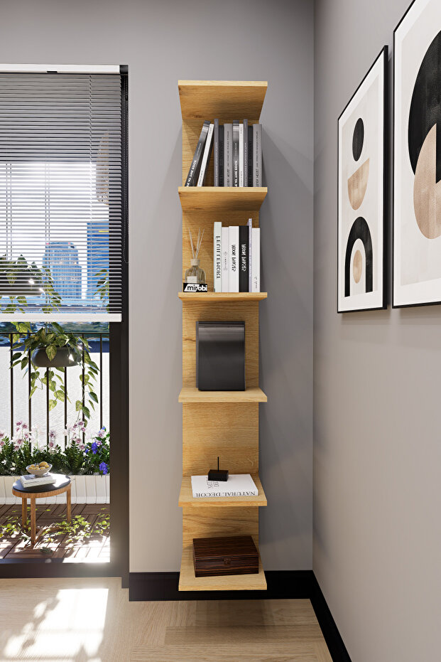 Troy Duvara Monte Kitaplık Duvar Rafı 6 Raf Rivoli - 2