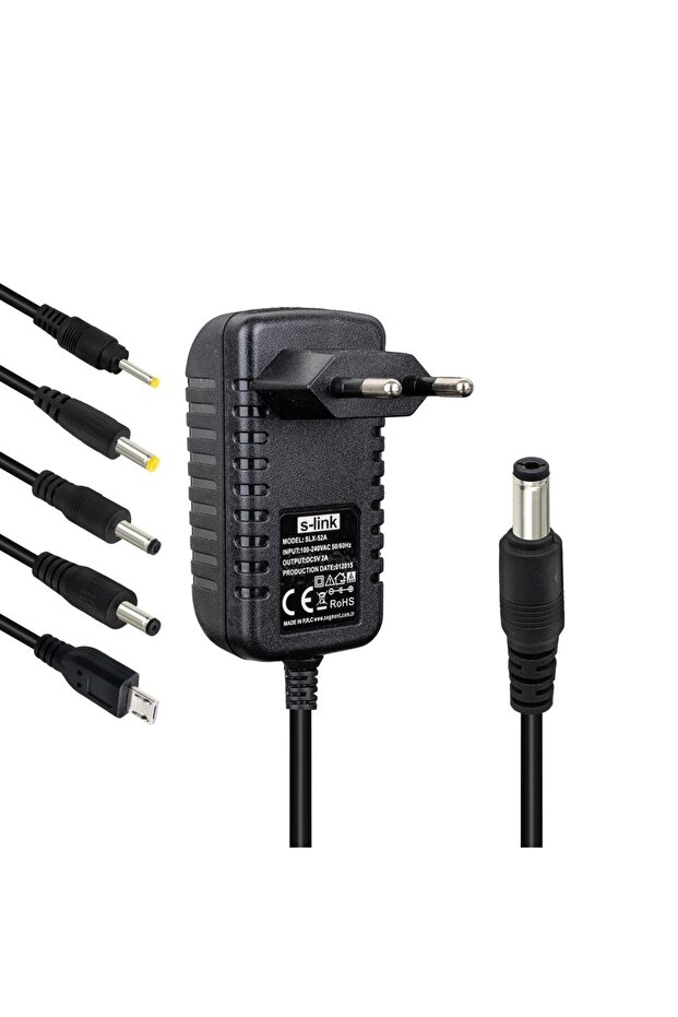 Slx-52a 5-9-12 Volt - 2 Amper Çok Uçlu Telefon Tablet Pc Akü Akıllı Şarj Adaptörü - 1