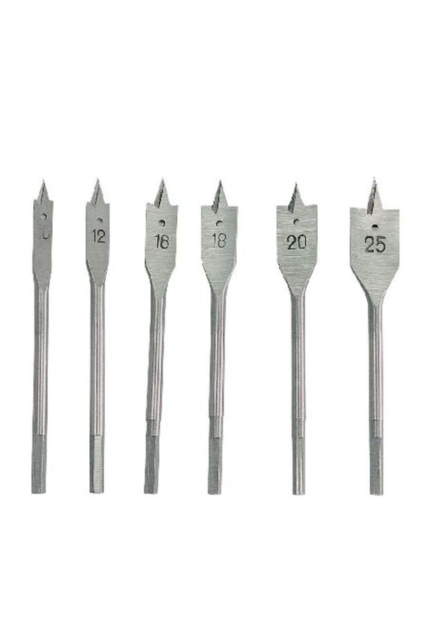 Flat Wood Drill Bit Set 10-25Mm - 6P.