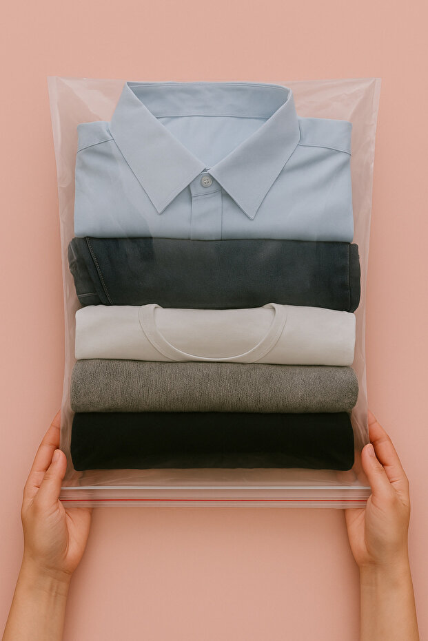 10 Pieces Ultra Mega Size Banded Gelatin Clothing Textile Bag 50X75 cm