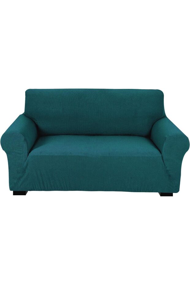 High Stretch 2 Seater Sofa Cover 140-175cm Size Teal Green