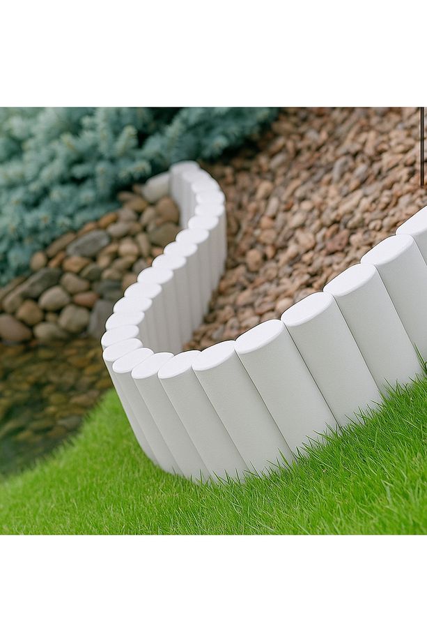 BahçeShop Star Garden Beyaz Çim Bordürü 2.3 Metre Çim Ayırıcı - 4