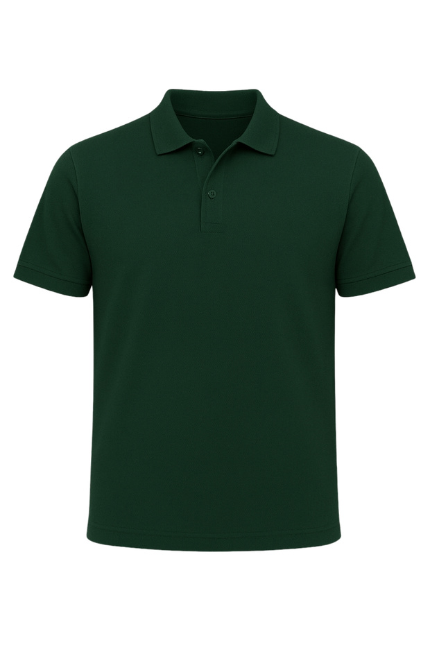 Men's Buttoned Short Sleeve Regular Fit 100% Cotton Polo Neck Basic T-Shirt
