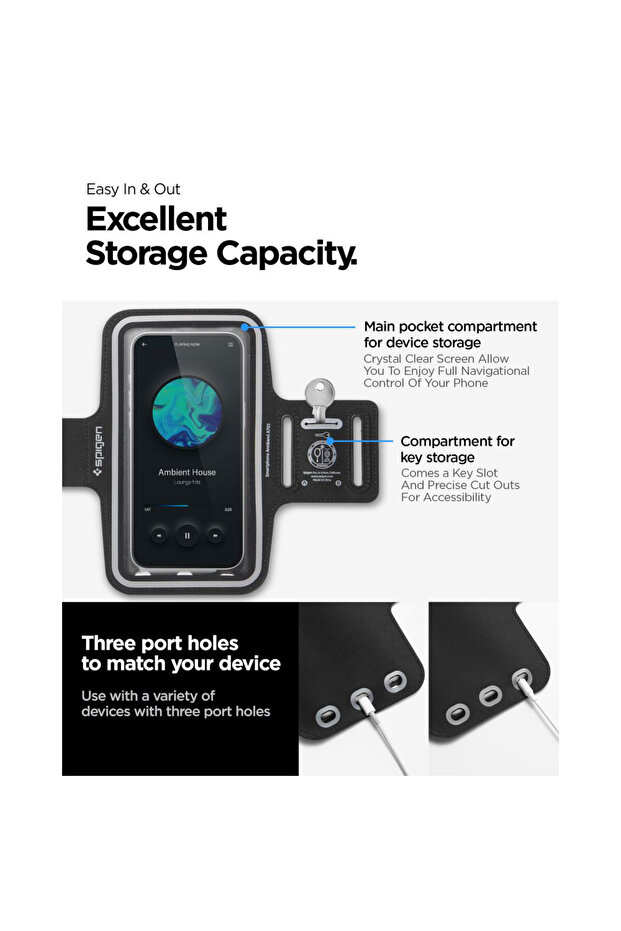 Running Phone Case, max 6.9" - Spigen Dynamic Shield (A703) - Black - 7