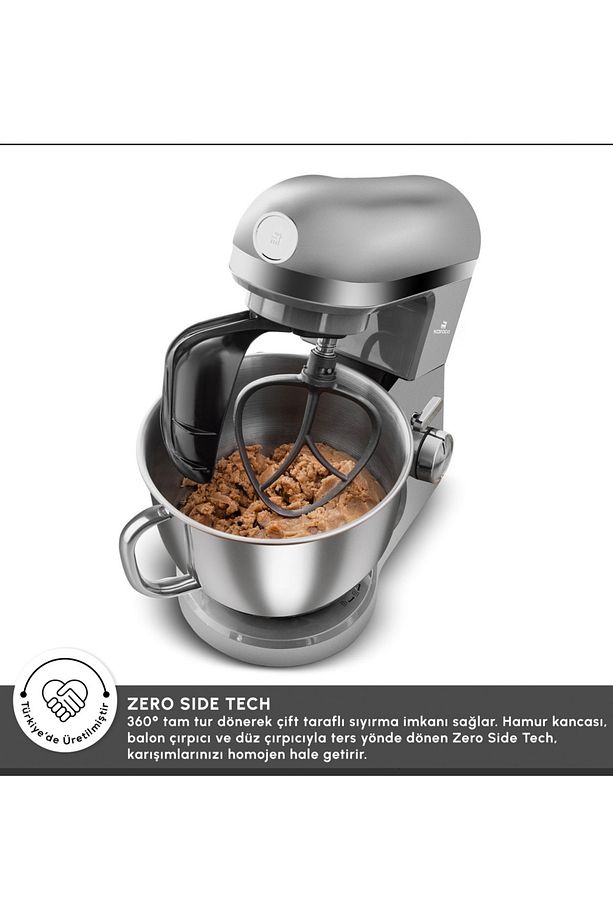 Çift Kollu Chef Pro Hamur Yoğurma , Karıştırma, Çırpma Stand Mikser & Mutfak Şefi 1750w 5 Litre - 4