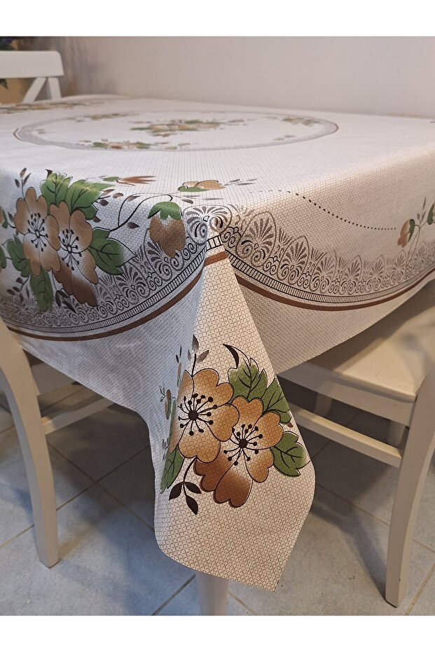 DORA PANO Elyaf Tabanlı Pvc Muşamba - Desenli Silinebilir 140 X 140 Hazır Masa Örtüsü - 1