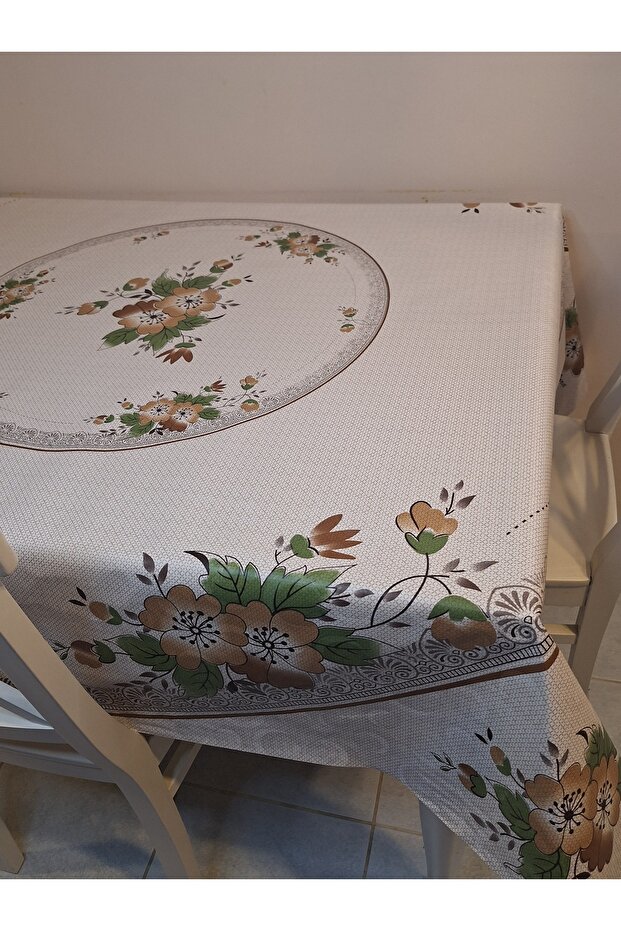 DORA PANO Elyaf Tabanlı Pvc Muşamba - Desenli Silinebilir 140 X 140 Hazır Masa Örtüsü - 4