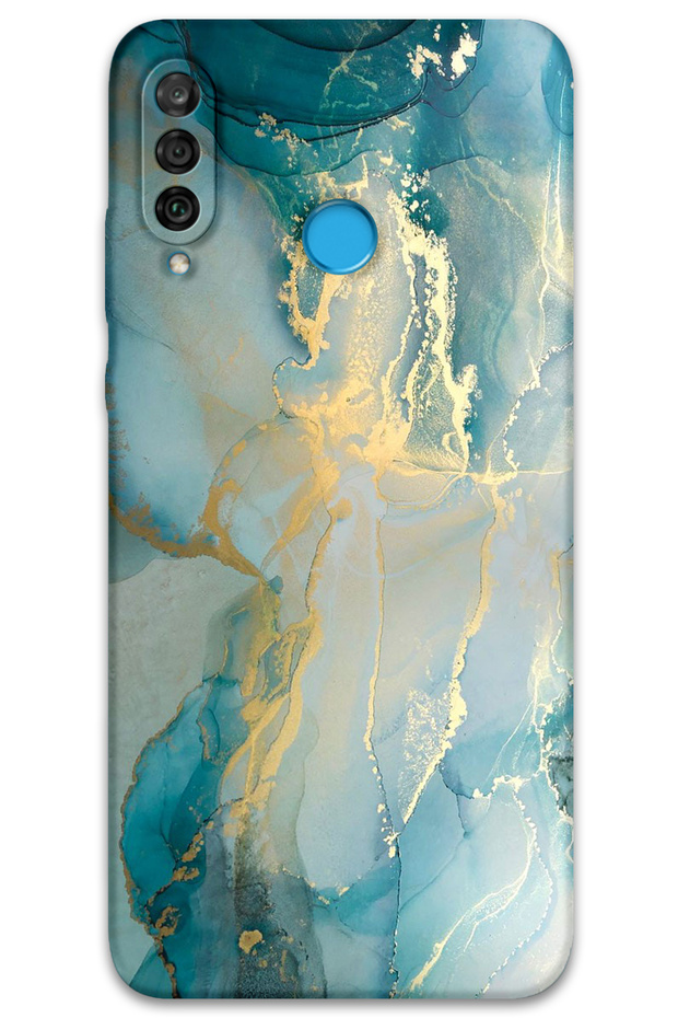 Huawei P30 Lite Compatible Marble Patterned Phone Case + Screen Protector - 5814
