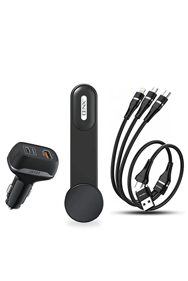 حامل هاتف مغناطيسي مع دعم شحن MagSafe + شاحن سيارة 38 وات + كابل شحن 3 في 2 مع 3