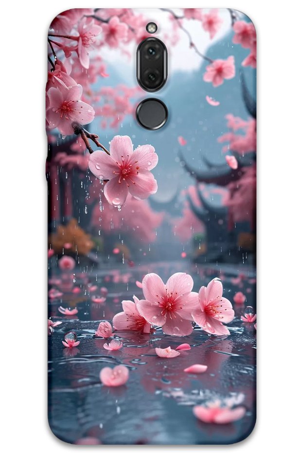 Huawei Mate 10 Lite Compatible Flower Patterned Phone Case + Screen Protector - 5794