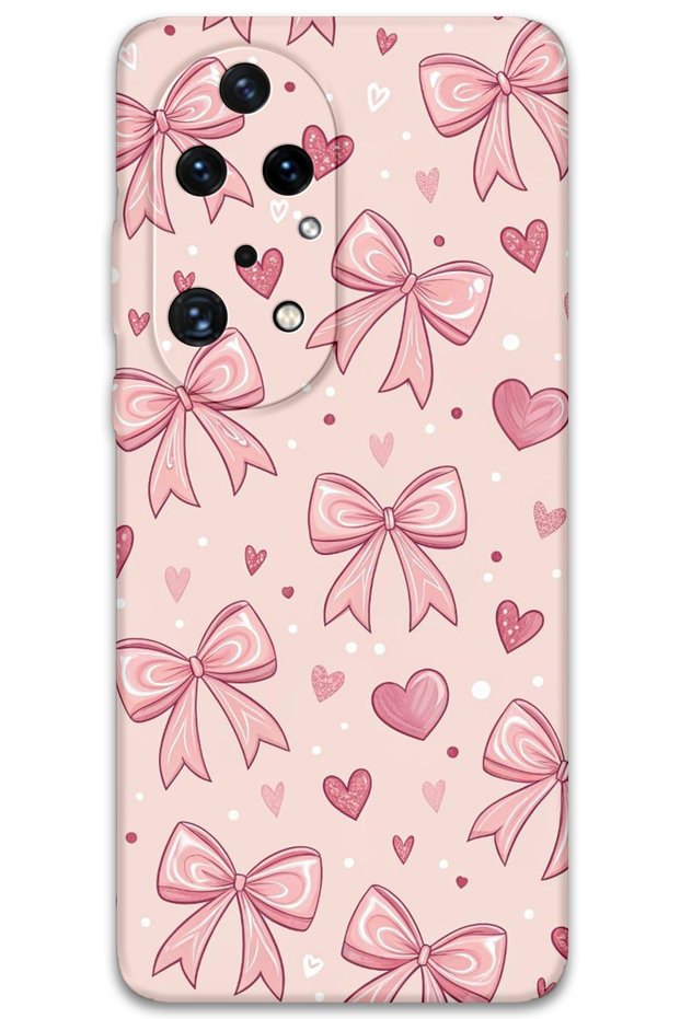 Huawei P50 Pro Compatible Ribbon Patterned Phone Case + Screen Protector - 5802