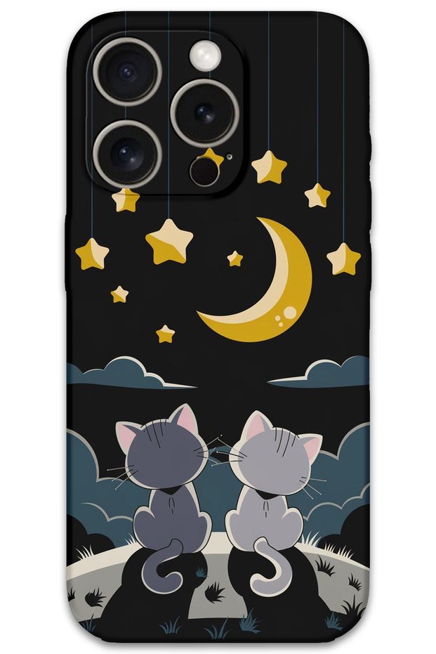iPhone 15 Pro Max Compatible Cat Pattern Phone Case + Screen Protector - 5809