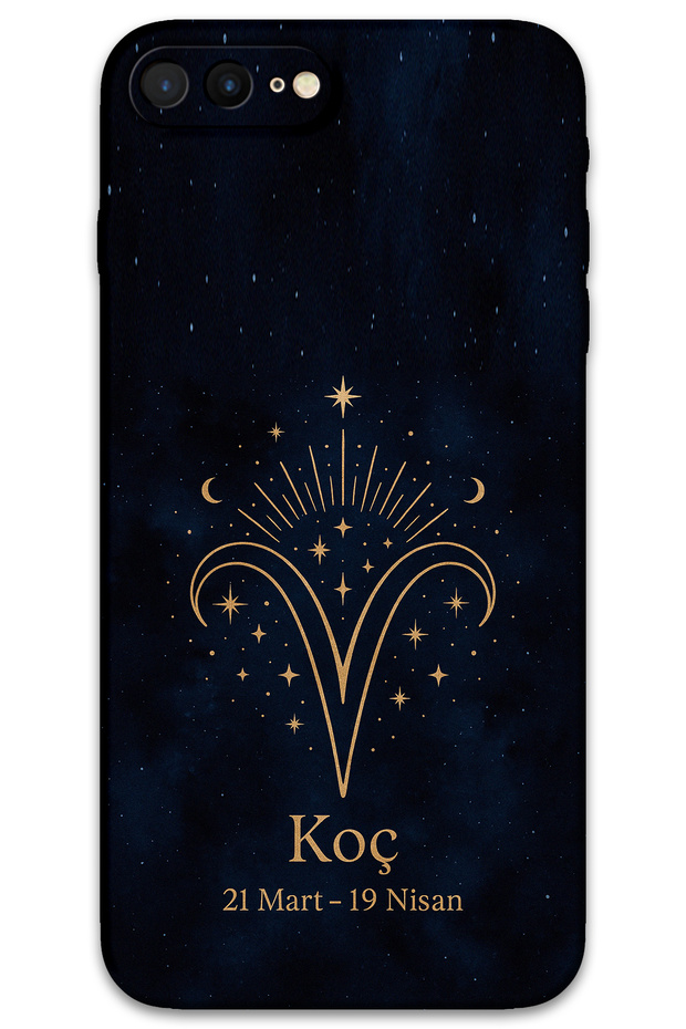 iPhone 7 Plus Compatible Aries Patterned Phone Case + Screen Protector - 5768
