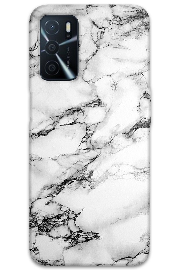 Oppo A16 Compatible Marble Patterned Phone Case + Screen Protector - 5817