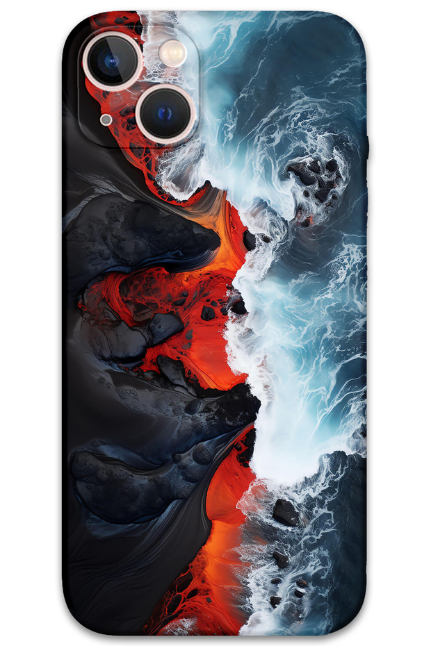 iPhone 15 Compatible Marble Pattern Phone Case + Screen Protector - 5811