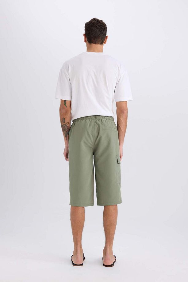 Long Fit File Astarlı Uzun Boy Kargo Cep Deniz Şortu E0905AX25HS - 6