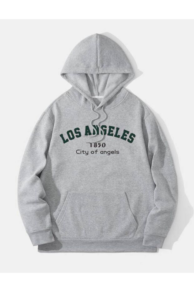 3 Thread Unisex L a City of Angels Printed Hooded Oversized Sweatshirt Hoodie