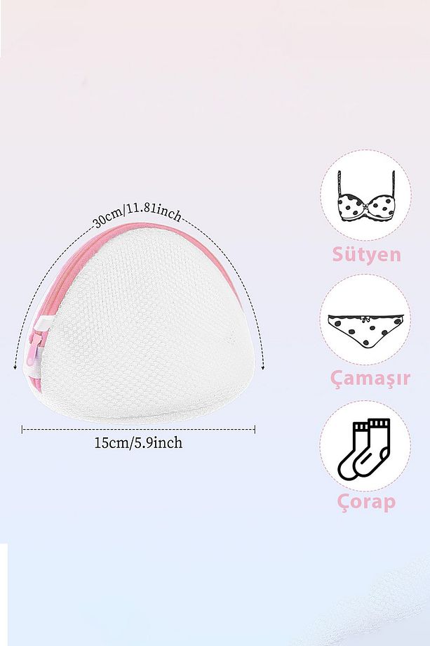Sütyen Yıkama Topu 3 Adet Tekrar Kullanılabilir Renkli Südyen Çamaşır Çorap Yıkayıcı Kabı Organizer - 3