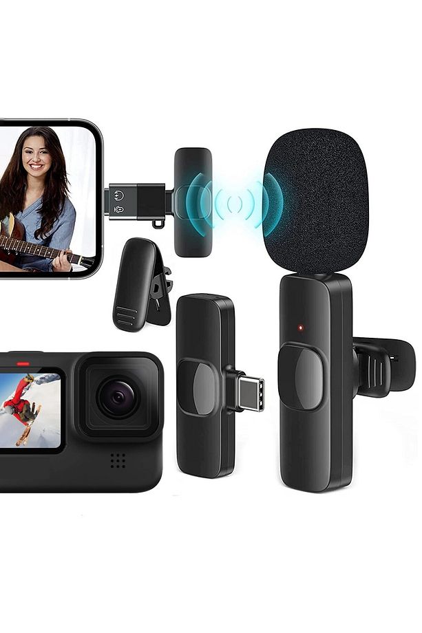 K8 Kablosuz TYPE-C Vlogger Yaka Mikrofonu ,Cep Telefonu İçin Gürültü Önleyici, youtuber, Vlogger - 3