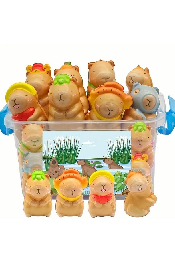 Capybara Squishy, Sukuşi, Yumuşak Sıkılabilir Stres Oyuncağı, Capybara Oyuncak (Karışık 1 Adet) - 1