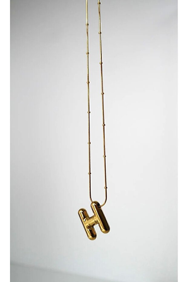 Çelik Balon Harf Kolye H Harfi - 1