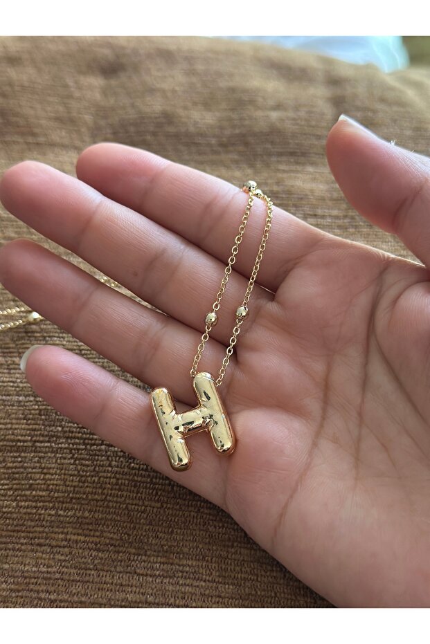 Çelik Balon Harf Kolye H Harfi - 3